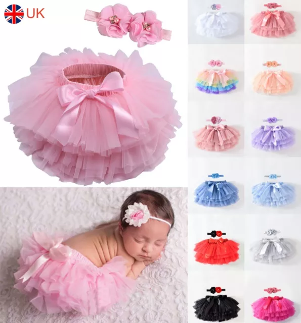 UK Baby Girls First 1st Birthday Party Outfit Tutu Skirt Costume Dress Headband