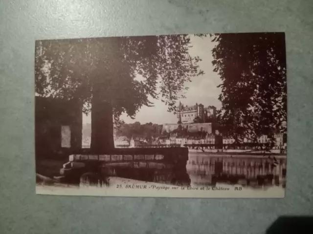 Cpa Saumur Landscape Sur La Loire Et Le Château