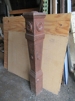 ~ Antique Carved Oak Newel Post ~ 47.5 Inches Tall ~  Architectural Salvage ~