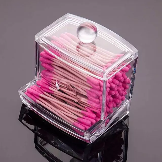 Cotton Swab Container Case Cosmetic Box Makeup Cotton Swab Clear Acrylic