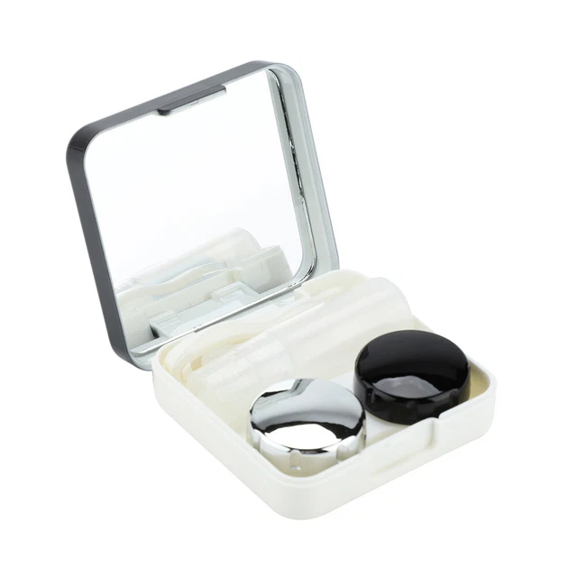 Juego de fundas de lentes de contacto con cubierta reflectante lindo encantador kit de viaje caja chw