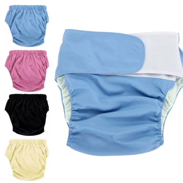 Adult Cloth Diaper Reusable Washable Adjustable Large Nappy Blue305 HB0