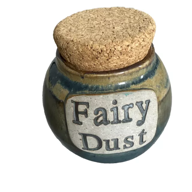 Tumbleweed US MADE 🇺🇸Pottery Fairy Dust Jar w/ Cork Lid 3.5” tall