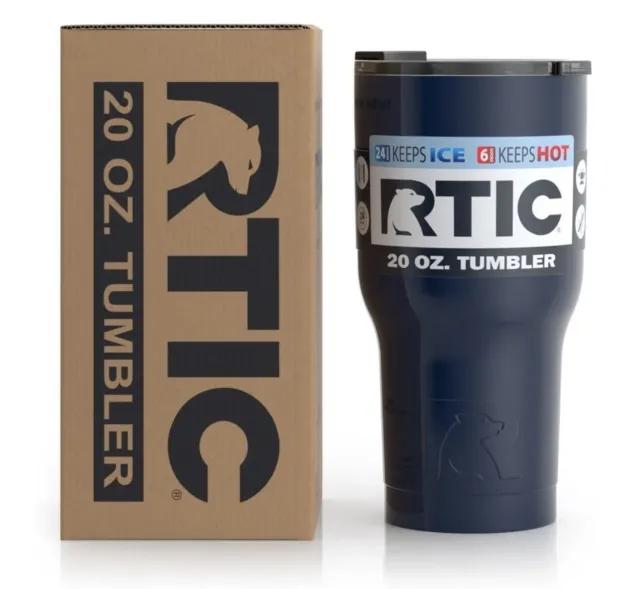 RTIC 20 oz Tumbler Hot Cold Double Wall Vacuum Insulated 20oz NAVY