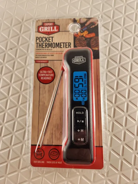 EXPERT GRILL POCKET Digital Instant Read Meat Grilling Thermometer