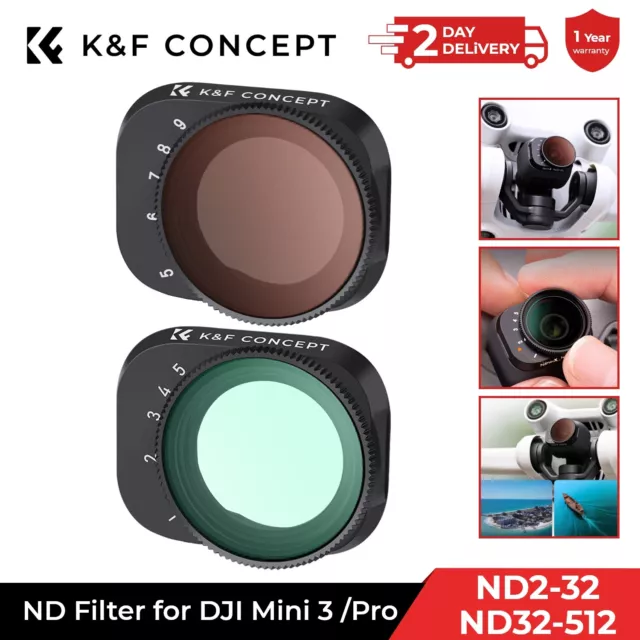 K&F Concept Variable ND2-32 + ND32-512 ND Filter Kit for DJI Mini 3 Pro/Mini 3