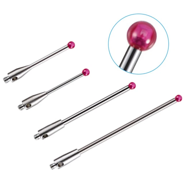 Tête De Sonde Tactile CNC - Boule 2 Mm, Tige Porcelaine, Filetage M2.5, Longueurs 10-50 Mm