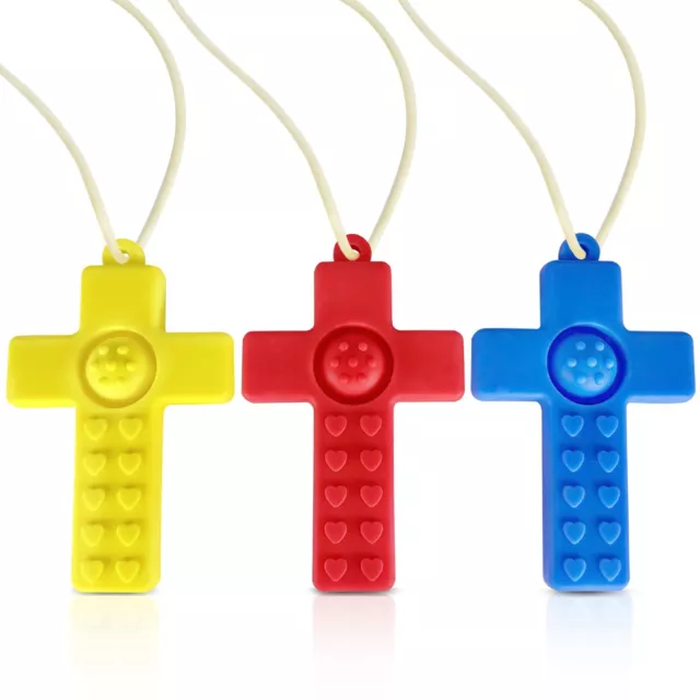 Sensory Chewing Necklace with Autism, ADHD Toys, Olele 3Pcs Chew Toys for Kids