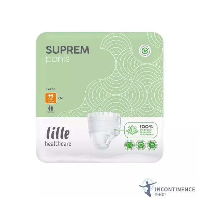 1x Lille Suprem Incontinence Pants - Extra - Large - Pack of 14 - 1300ml