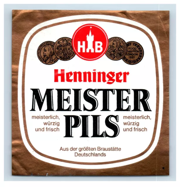 VINTAGE HENNINGER MEISTER Pils German Beer Label Original S41E $22.50 ...