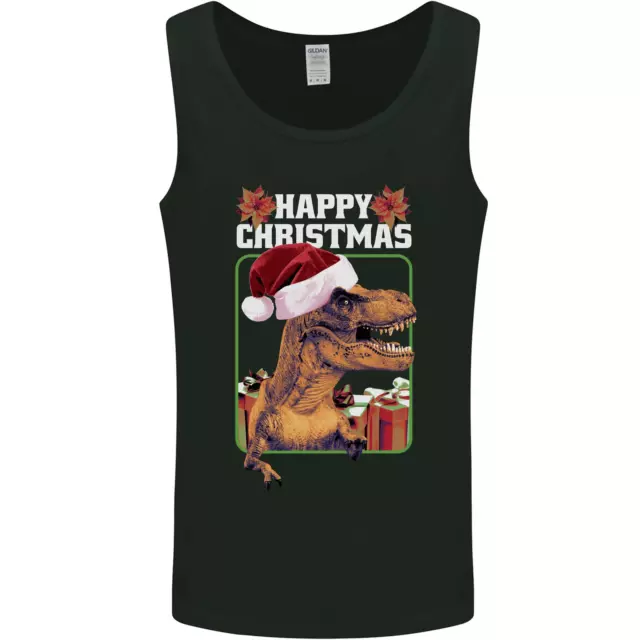 Christmas T-Rex Funny Dinosaur Mens Vest Tank Top