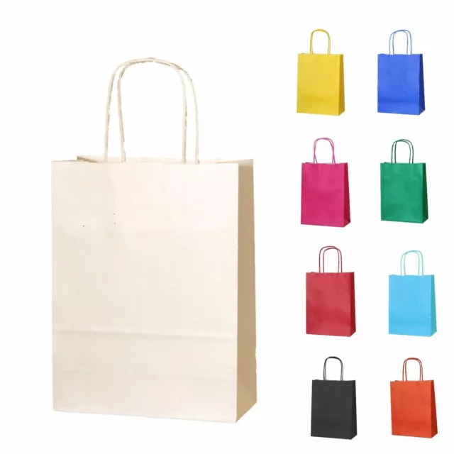 Cream/Ivory Paper Party Carrier Bags with Twisted Handles - Loot Treat Gift Bags 2