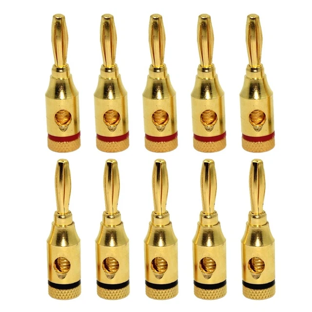 10 Pcs Open Screw Type Banana Plugs for Speaker Wire, Home Theater, Wall Plates