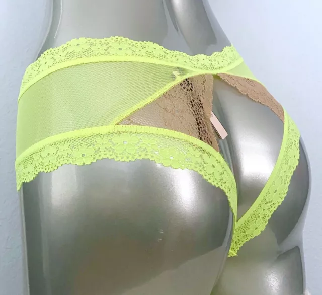 Victorias Secret Strappy Open Back CHEEKY Panty Panties SEXY Mesh Sheer  Lace NWT