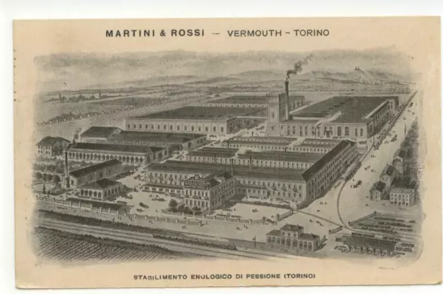 Cartolina Martini & Rossi Vermouth Torino 1915 viaggiata