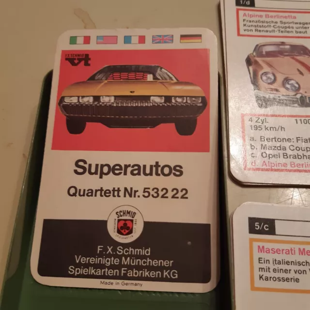 Superautos Quartett,  F.X. Schmid Nr. 53222, 9 x 4 Karten,    - Q-