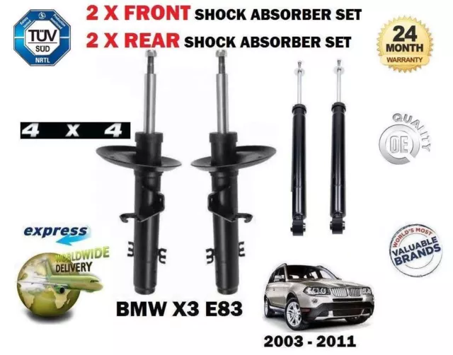 FOR BMW E83 X3 + XDRIVE 2004->NEW 2x FRONT + 2x REAR SHOCK ABSORBER SHOCKERS SET