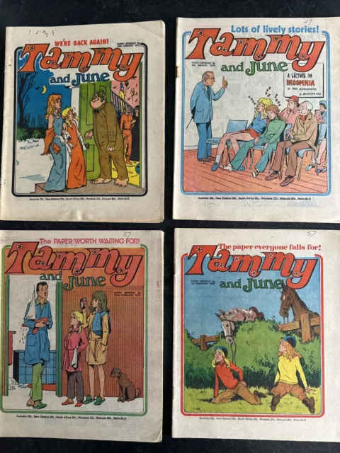 4 X Tammy and June Girls  vintage Comics Like Jinty  various  1975  Donny Osmond