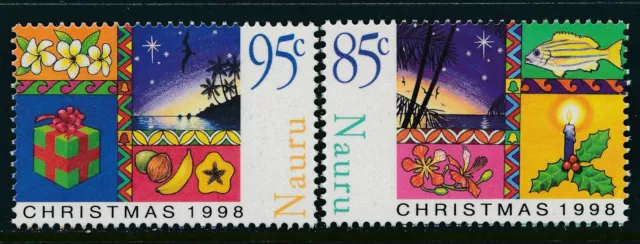 1998 Nauru Christmas Set Of 2 Fine Mint Mnh