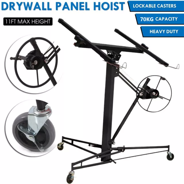 Heavy Duty 11 Ft Lifter Tool Drywall Hoist Caster Plasterboard Panel Sheet Crane