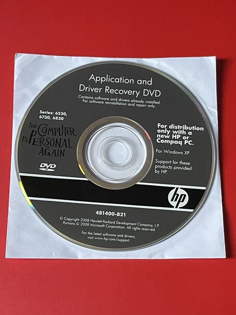 HP / Compaq Application & Driver Recovery DVD ~ 6530/6730/6830