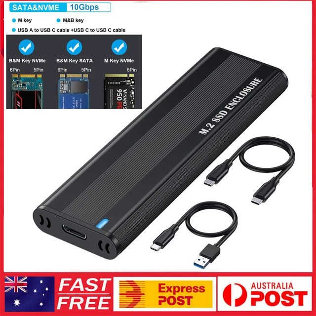 DUAL PROTOCOL M.2 NVMe SSD Case 10Gbps M.2 NVMe SSD Enclosure Adapter ...