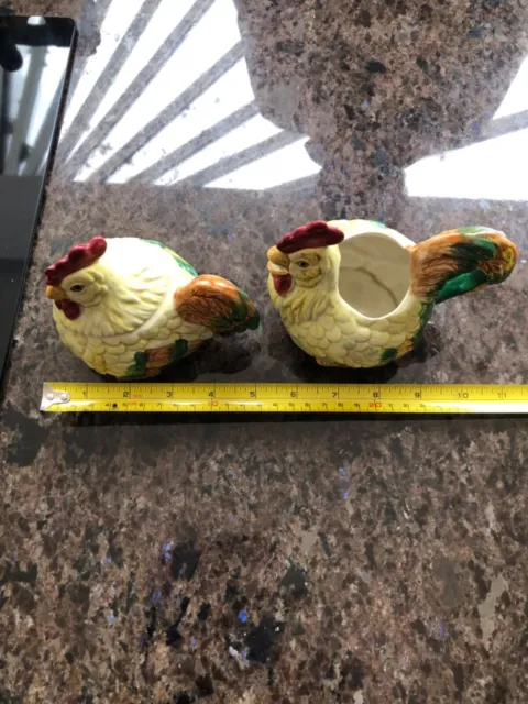 Fitz and Floyd Collectable Chicken/Hen sugar bowl and jug set