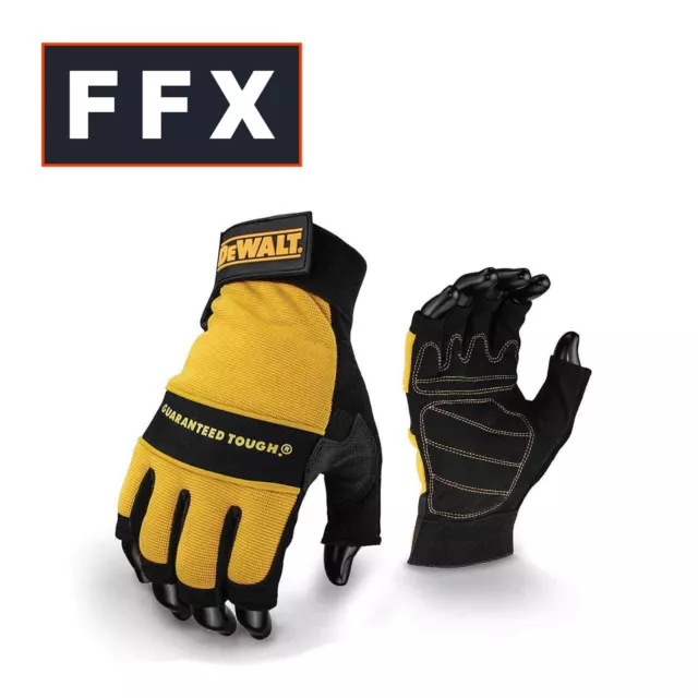 DeWalt DPG23L EU Fingerless 1/2 Synthetic Padded Leather Palm Gloves - Large