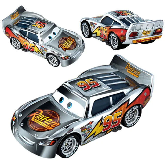 Disney Pixar Cars Silver Lightning McQueen 1:55 Diecast Model Toy Car Loose Gift