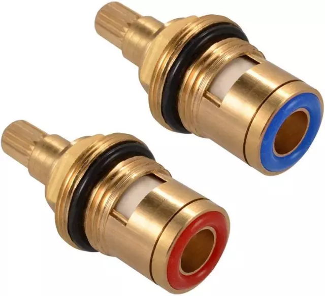 Brass Ceramic Stem Disc Cartridge Faucet Valve Replacement Quarter Turn 1/2" for