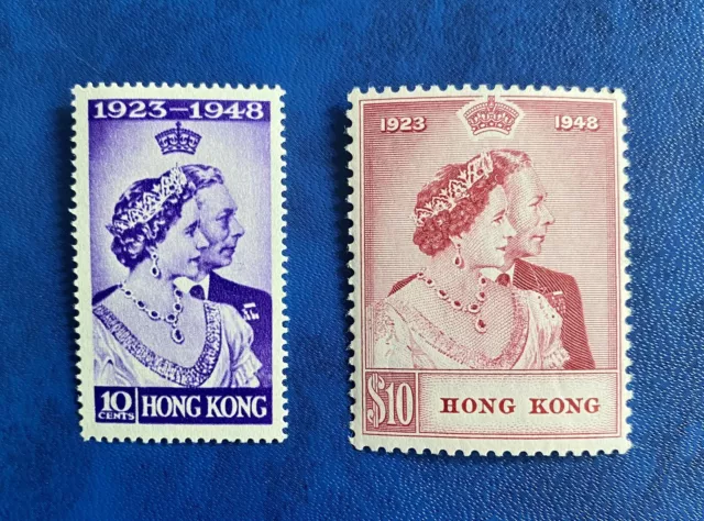 HONG KONG 1948 SILVER WEDDING SG171/2 MINT VERY LIGHT HINGE. CAT £275 set