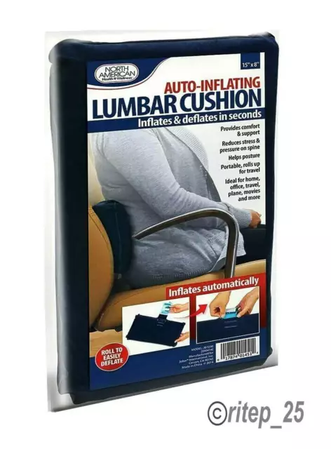 Auto Inflating Lumbar Back Support Cushion- North American Health+Wellness - New