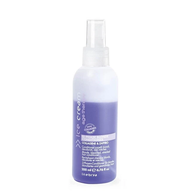 Spray für Haar Biondi INEBRYA ice cream Bi-Phase blonde conditioner 200ml