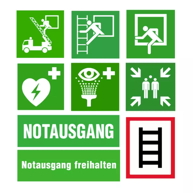 Schild Fluchtweg Notausgang Rettungsweg nachleuchtend ISO7010 ASR1.3 selbstkl.