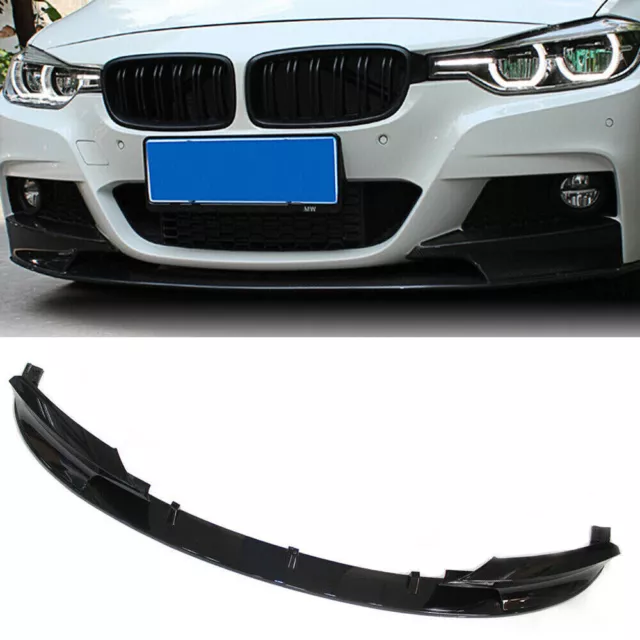 Front spoiler Lippe Ansatz Sport Optik Schwarz Glanz für BMW 3er F30 F31 M-Paket