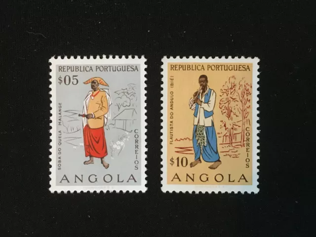 Angola 1957 Natives Costumes Pair $5 Malange & $10 Andulo - Very Fine Used