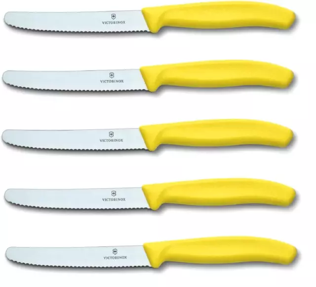 5 Stück Victorinox Tafelmesser Brötchenmesser Tomatenmesser Swiss Classic Gelb