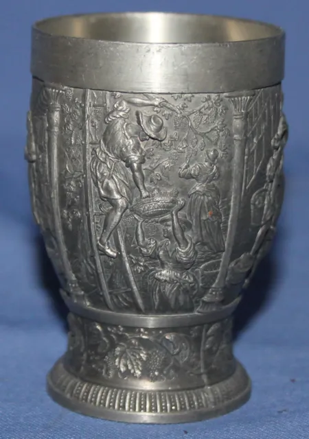 German Sks 95% Zinn Ornate Pewter Mug Goblet