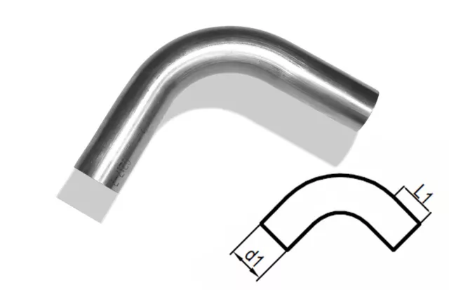 Fox Edelstahl Auspuff Rohrbogen ungeweitet, Durchmesser Ø40mm, Biegung 90°