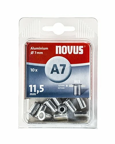 Novus Inserti Filettati A7 M 5 X 11,5 Mm, 10 Dadi per Rivetti Ciechi in (T7H)