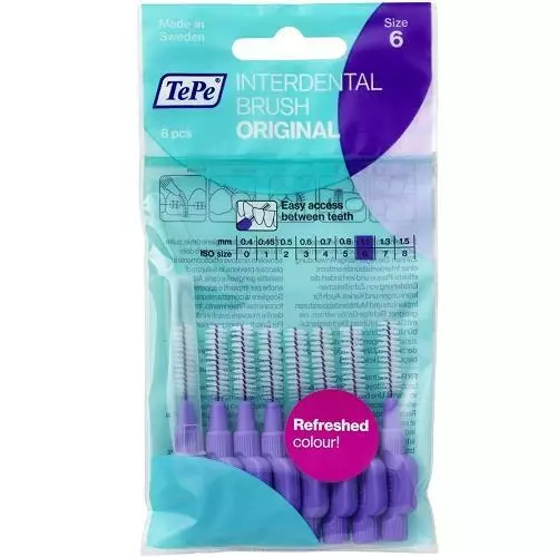 TePe Interdentalbürsten - lila groß 1,10 mm - 1 Packung mit 8 Bürsten