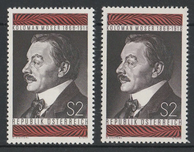 ÖSTERREICH MiNr. 1271, weiß + rötlich, siehe auch Rückseite, **postfrisch