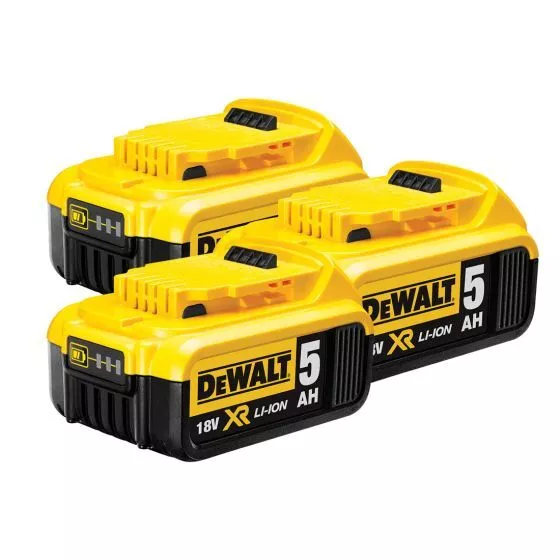 DeWalt 18V 5Ah XR Li-Ion Battery DCB184- Pack of 3