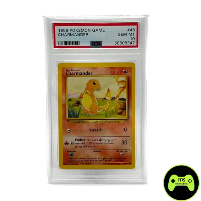 Pokemon Karte Charmander #46 1999 Base Set English PSA 10 Gem MINT 347