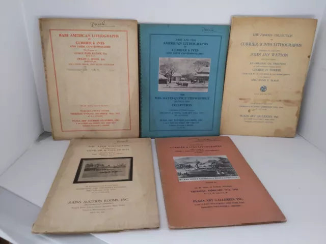 Currier & Ives Lithographs Auction Catalogs Lot #2: 1934, 1936, 1937, 1944, 1948