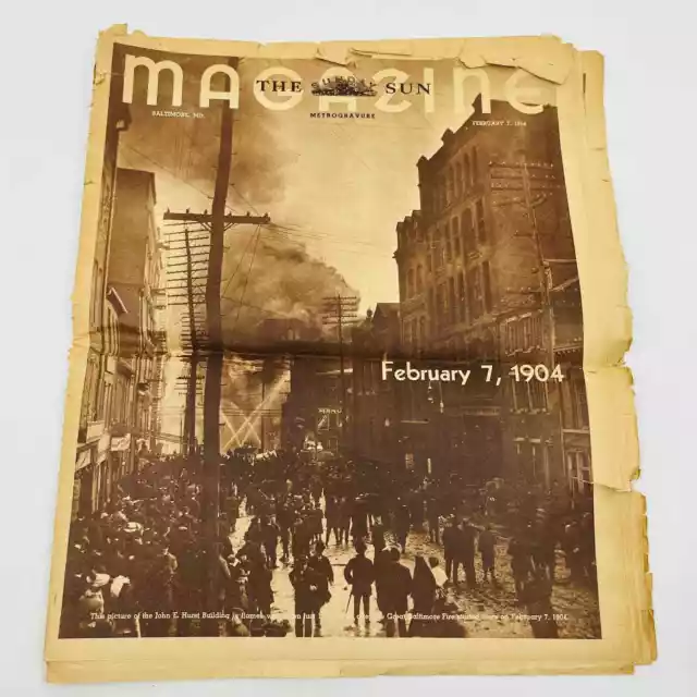 1954 revista Sunday Sun 50 aniversario del gran incendio de Baltimore TD6