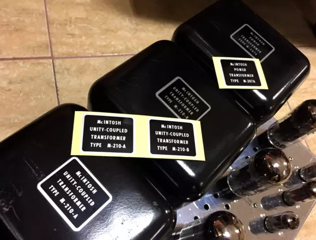 McINTOSH MC240 AMPLIFIER TRANSFORMERS DECAL LABEL STICKER SET - New Repro McINTOSH MC240 AMPLIFIER TRANSFORMERS DECAL LABEL STICKER SET - New Repro