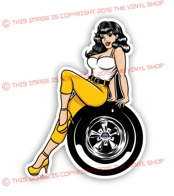 HOT ROD Retro vintage Sticker Decal set Ford Chevy