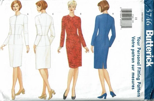 Butterick Sewing Pattern 5746 Fitting Shell and Dress Misses Size 18