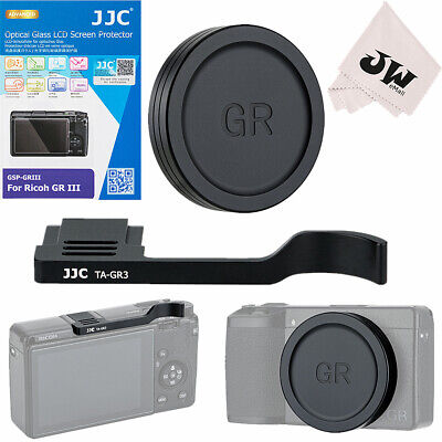4in 1 Kit for Ricoh GR III GR3 GRIIIX GR3X Screen Protector+Thumbs Grip+Lens Cap